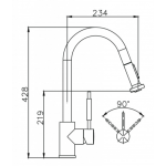Walrus WR-501605-CPWE 廚盆龍頭連拉出式花灑頭